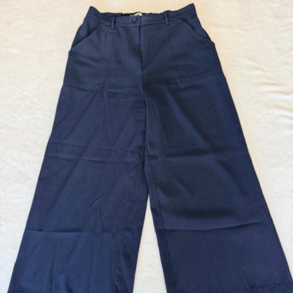 Max Studio London wide-leg navy pants
